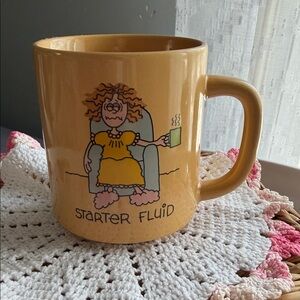 Funny Vintage Coffee Mug with Cartoon Design